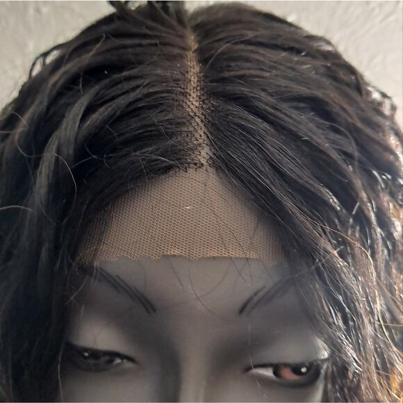 Ombre Blonde Invisible Lace 30" Long Curly Wig Synthetic - Picture 2 of 4